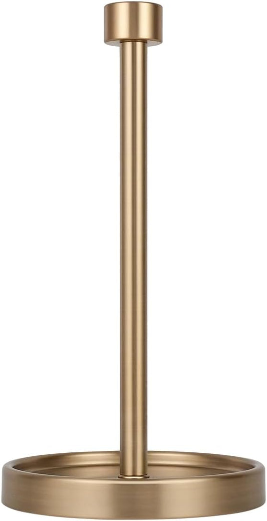 Countertop Paper Towel Holder - Modern End Cap Minimalist Design - Color Warm Gold