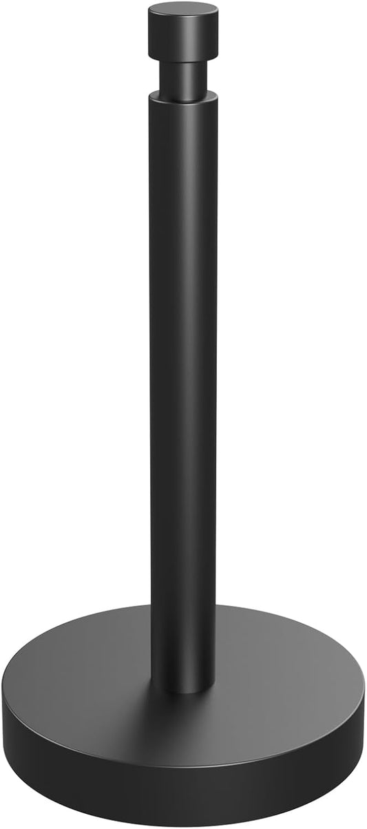 Paper Towel Holder Countertop, Black Paper Towel Holder with Weighted Base Non Slip