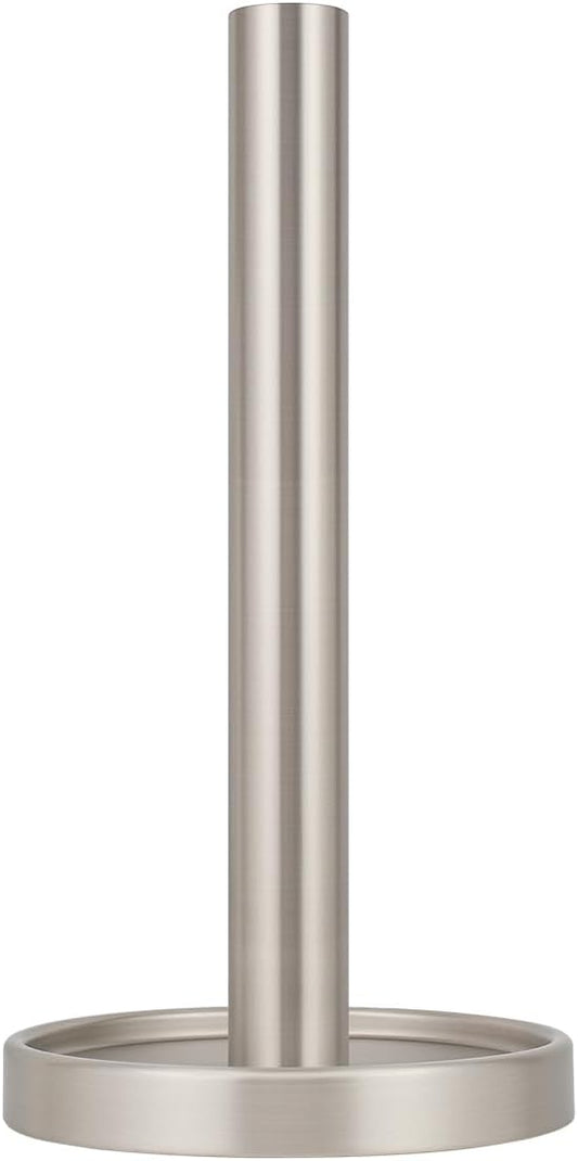 Paper Towel Roll Stand - Steady and Easy Tear - Fits All Paper Towel Rolls - Brushed Nickel
