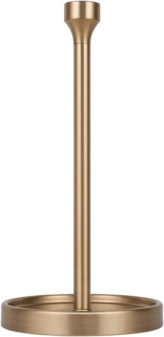 Countertop Paper Towel Holder - Modern Bell End Minimalist Design - Color Warm Gold