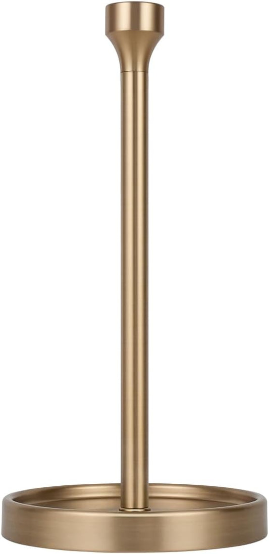 Countertop Paper Towel Holder - Modern Bell End Minimalist Design - Color Warm Gold