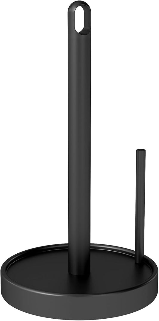 Paper Towel Holder Countertop, Black Paper Towel Holder with Anti Slip Weighted Base