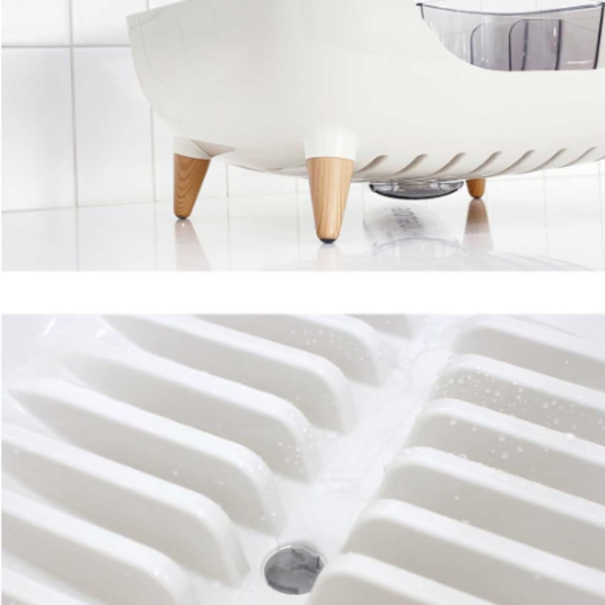 Wide Volume Dish Drying Rack with Removable Utensil Holder