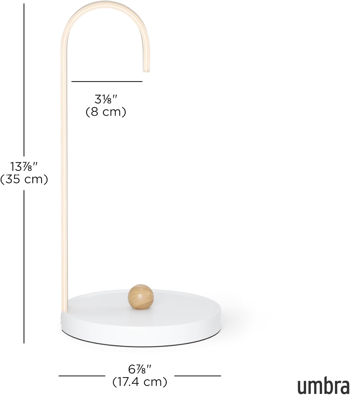 Bellwood Paper Towel Holder for Kitchen Countertop, with Real Wood Stand and Weighted Metal Base