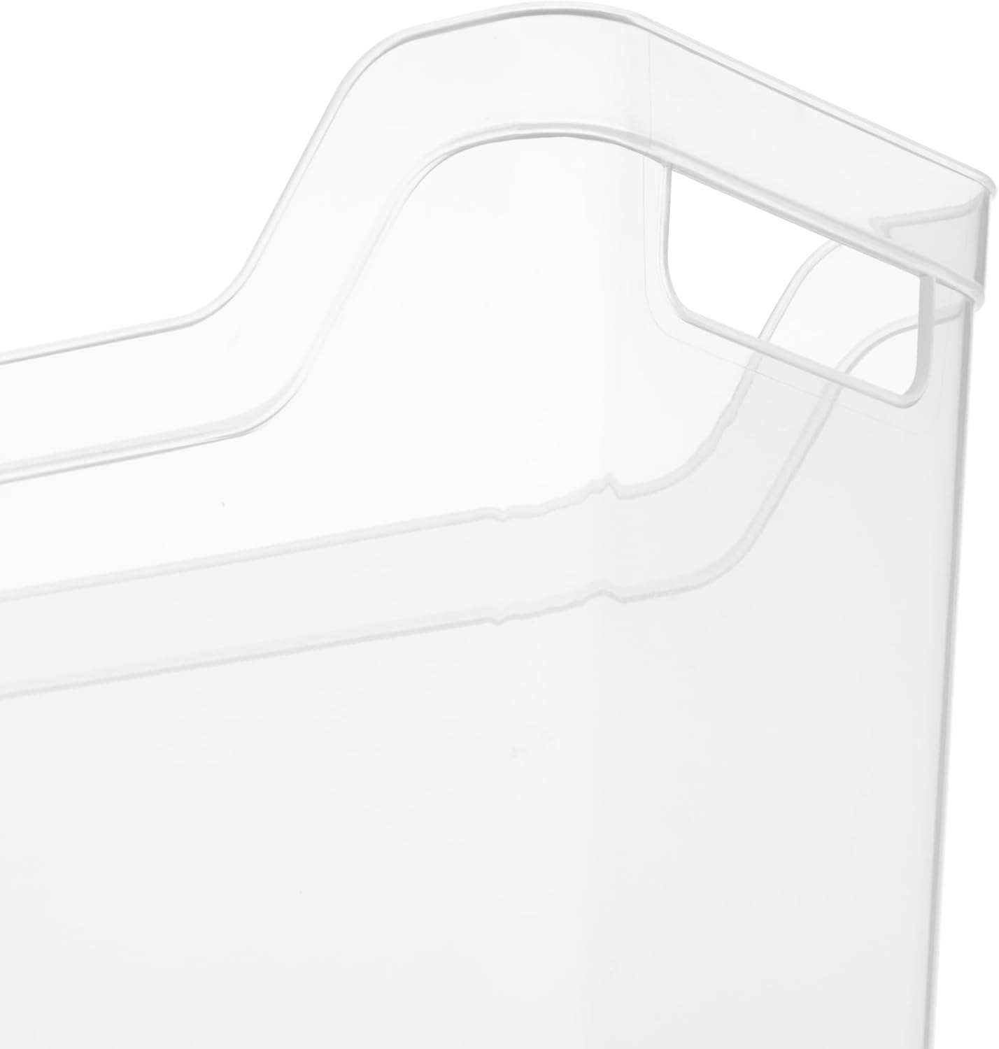 Narrow Shelf Bin with Handles, Plastic Storage Container for Organizing Shelving, Closet, Pantry