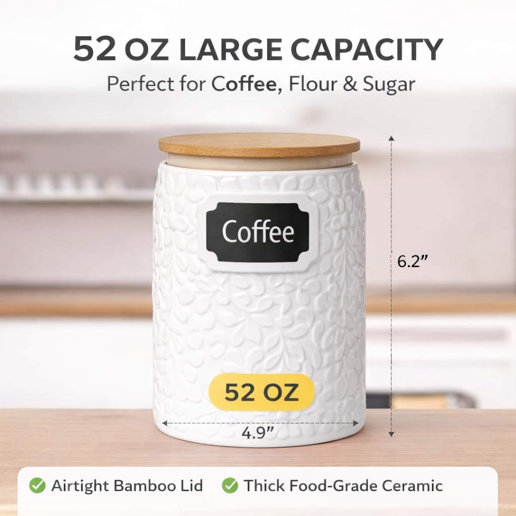 Ceramic Canister for the Kitchen (52oz/1537ml)