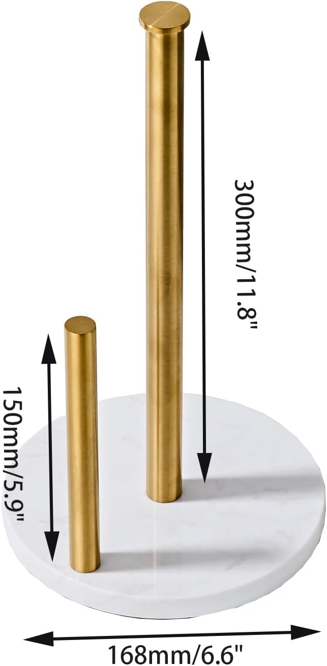 Brushed Gold Paper Towel Holder,Stainless Steel Paper Towel Holder for Kitchen Roll Organize