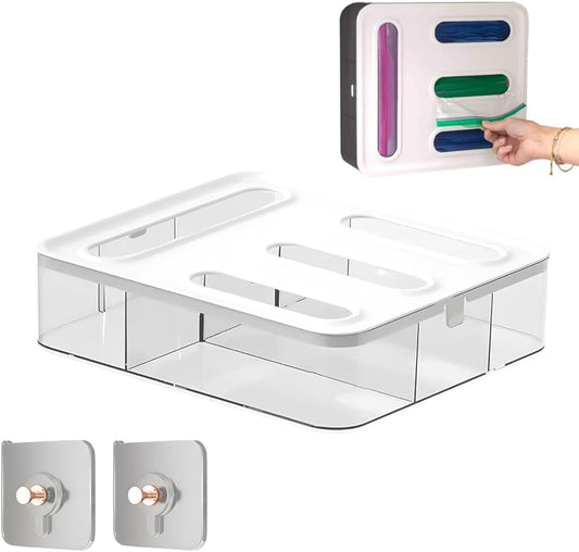 Food Storage Bag Organizer, 4 in 1 Plastic Bag Organizers for Kitchen Storage