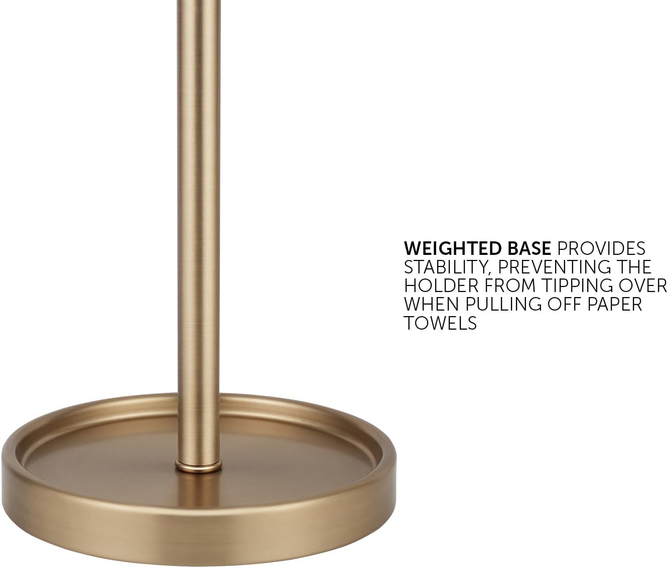 Countertop Paper Towel Holder - Modern End Cap Minimalist Design - Color Warm Gold
