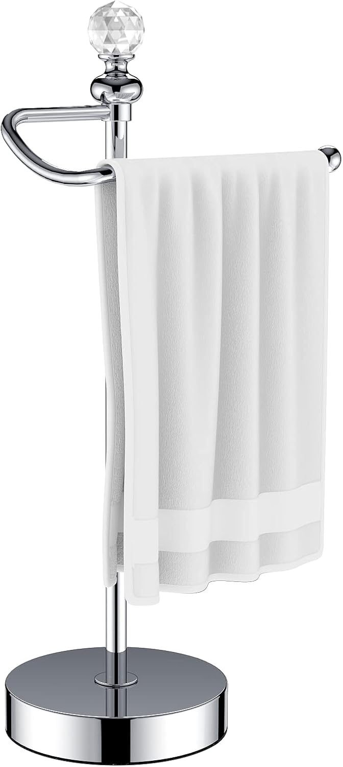 Heavy Weighted Towel Holder (with Crystal Ball) Standing Towel Holder