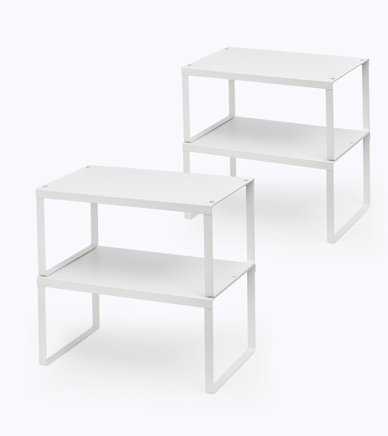 Cabinet Organizer Shelf, Set of 4 Cabinet Shelves, Stackable Metal Kitchen Counter Organizer