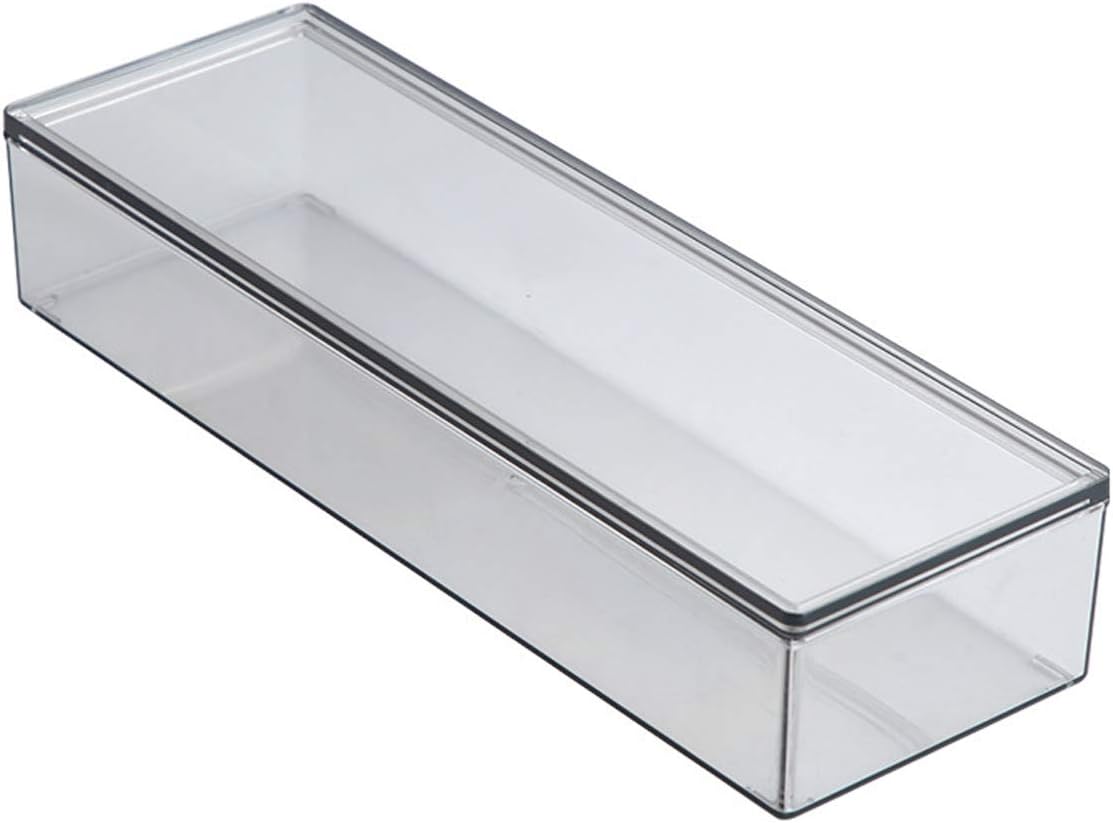 Transparent Flatware Tray Kitchen Drawer Organizer With Lid