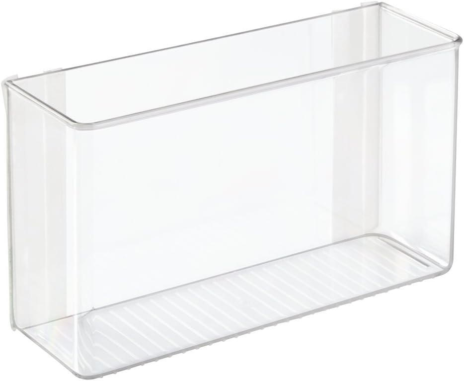 Plastic Adhesive Mount Storage Organizer Container for Kitchen or Pantry Wall Organization