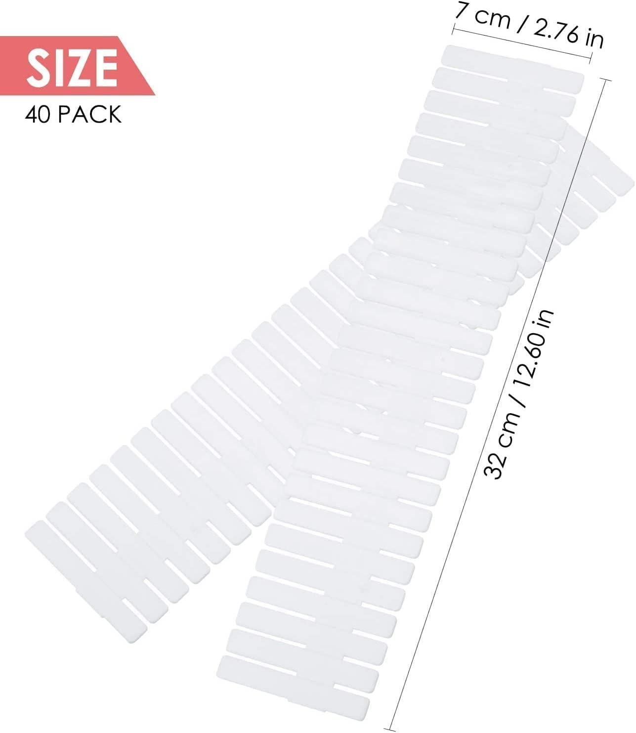 40Pcs Drawer Dividers, Adjustable Drawer Organizer for Socks, Underwear, Makeup