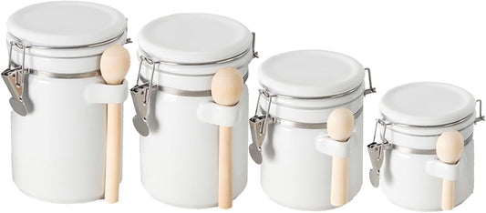 Canister Sets For The Kitchen (4 Piece Set) White