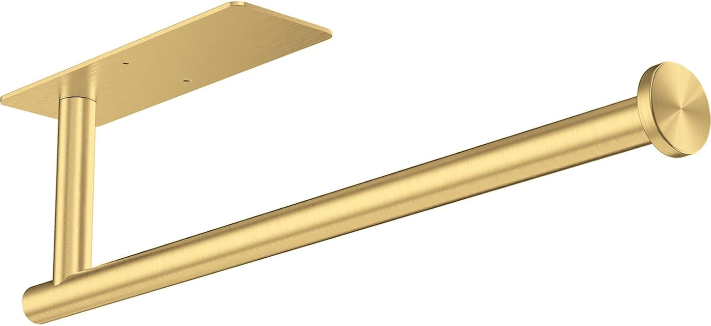 Gold Paper Towel Holder Under Cabinet, Self Adhesive Paper Towel Roll Holder Stick on Wall