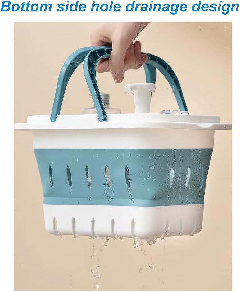 Plastic Caddy for Cleaning Supplies Products, Storage Collapsible Basket with Handles