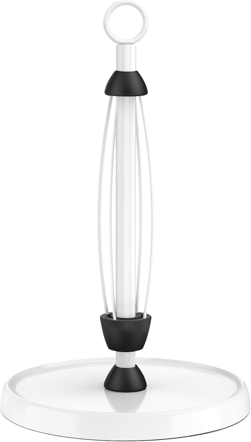 White Paper Towel Holder Countertop, White Kitchen Accessories Decor, One-Handed Tear