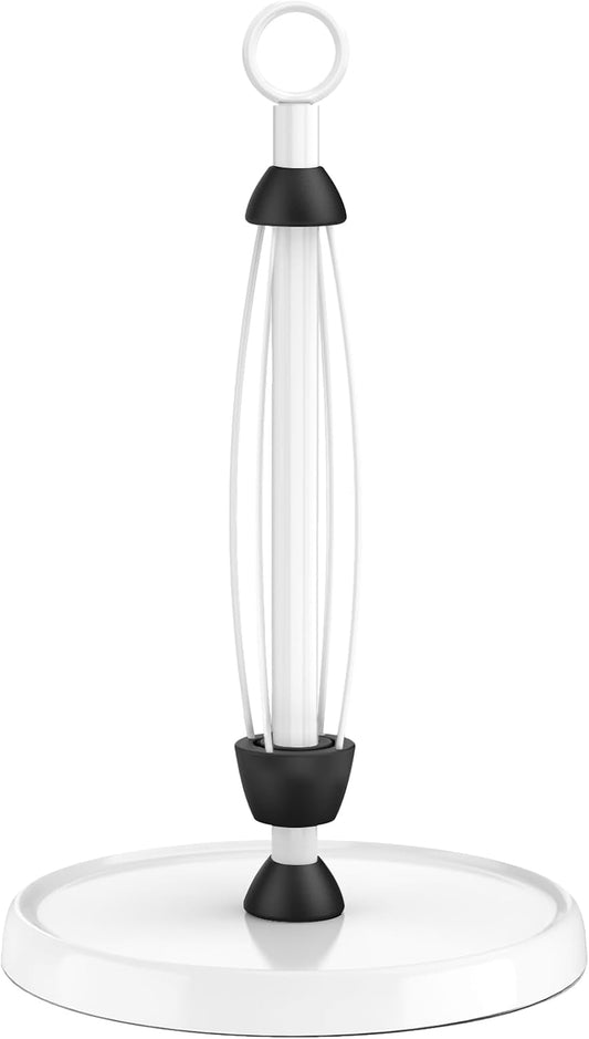 White Paper Towel Holder Countertop, White Kitchen Accessories Decor, One-Handed Tear