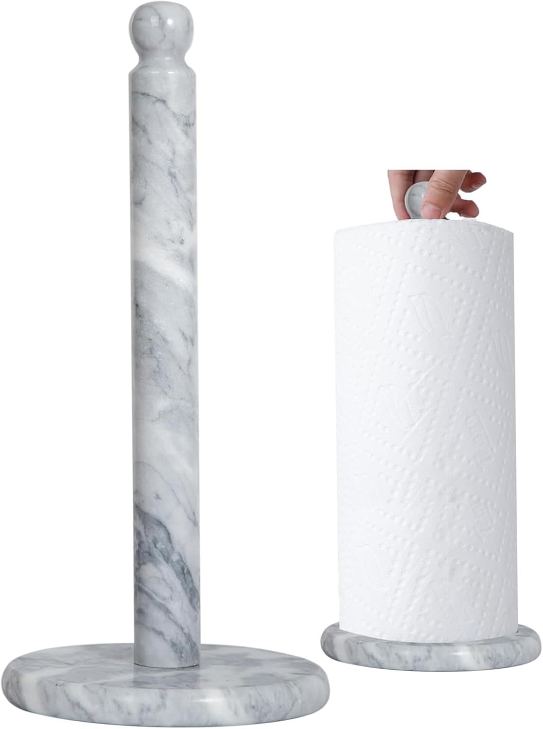 Natural Marble Paper Towel Holder for Kitchen Countertop