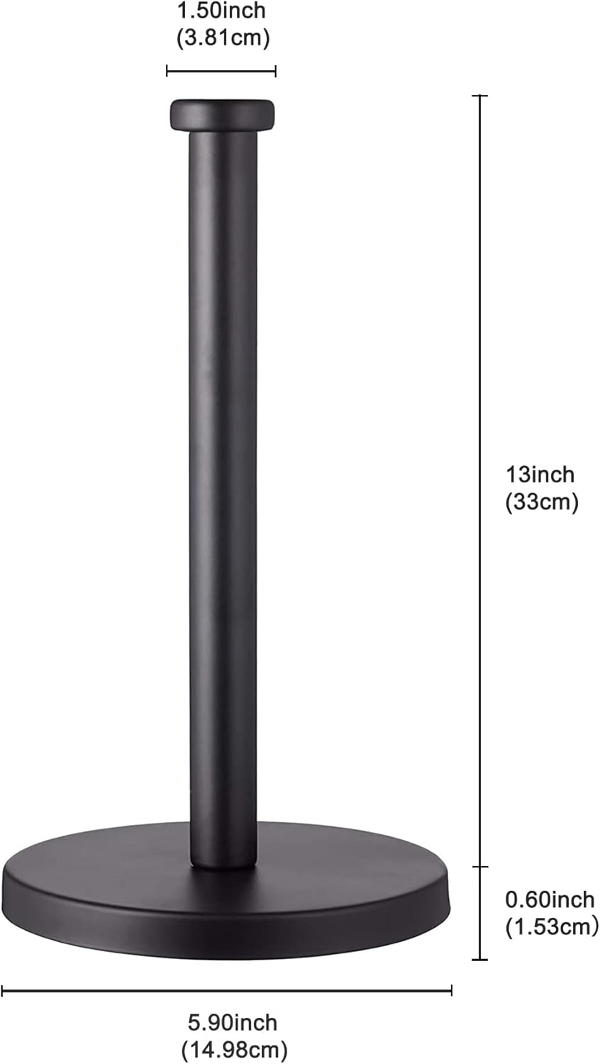 Black Standing Paper Towel Holder for Kitchen& Bathroom Countertop,Under Counter, Table Or BBQ