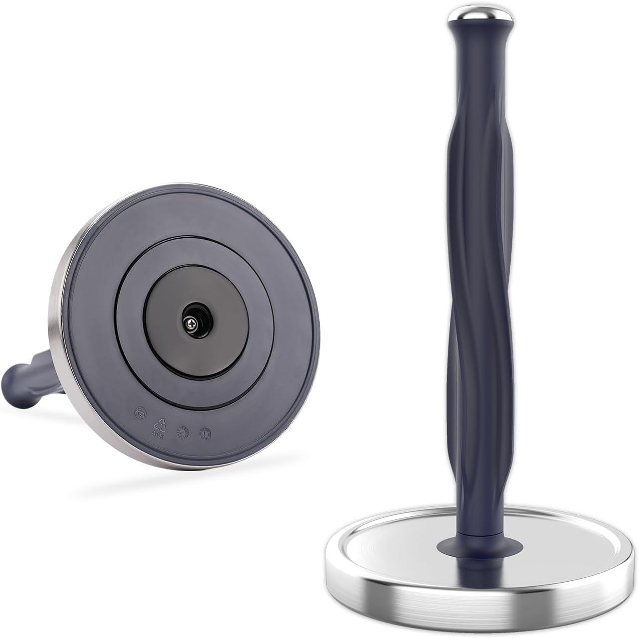 One-Handed Countertop Paper Towel Holder, Rotation Freestanding Kitchen Paper Holder Stand