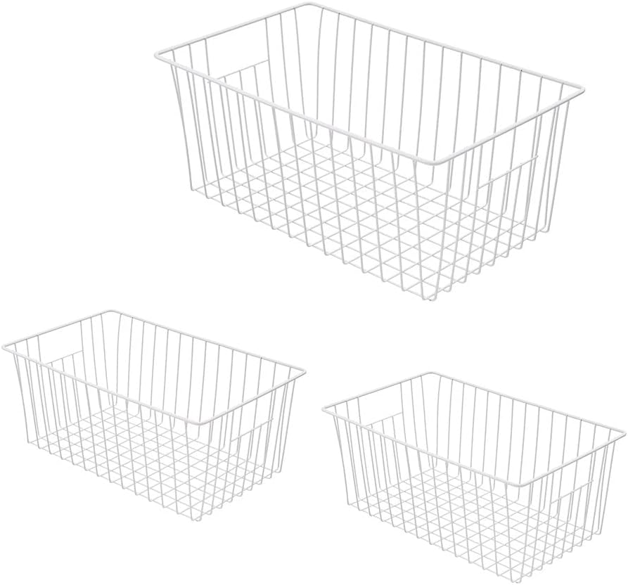 16Lx12W inch Wider Freezer Storage Organizer Baskets Container