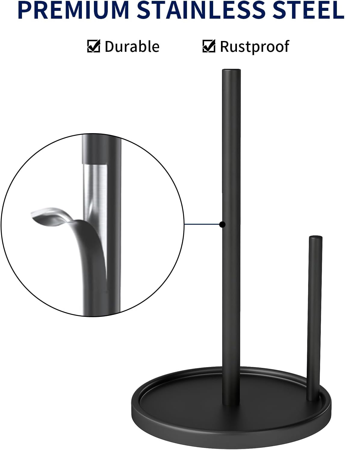 Paper Towel Holder Countertop, Black Kitchen Paper Towels Holder