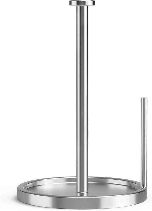 Paper Towel Holder Countertop, Stainless Steel, Anti Slip Base, Silver