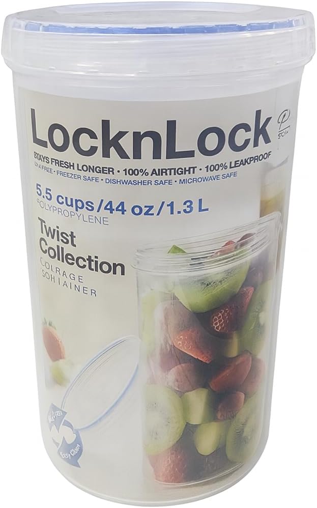 LOCK & LOCK Easy Essentials Twist Food Storage lids/Airtight containers, BPA Free