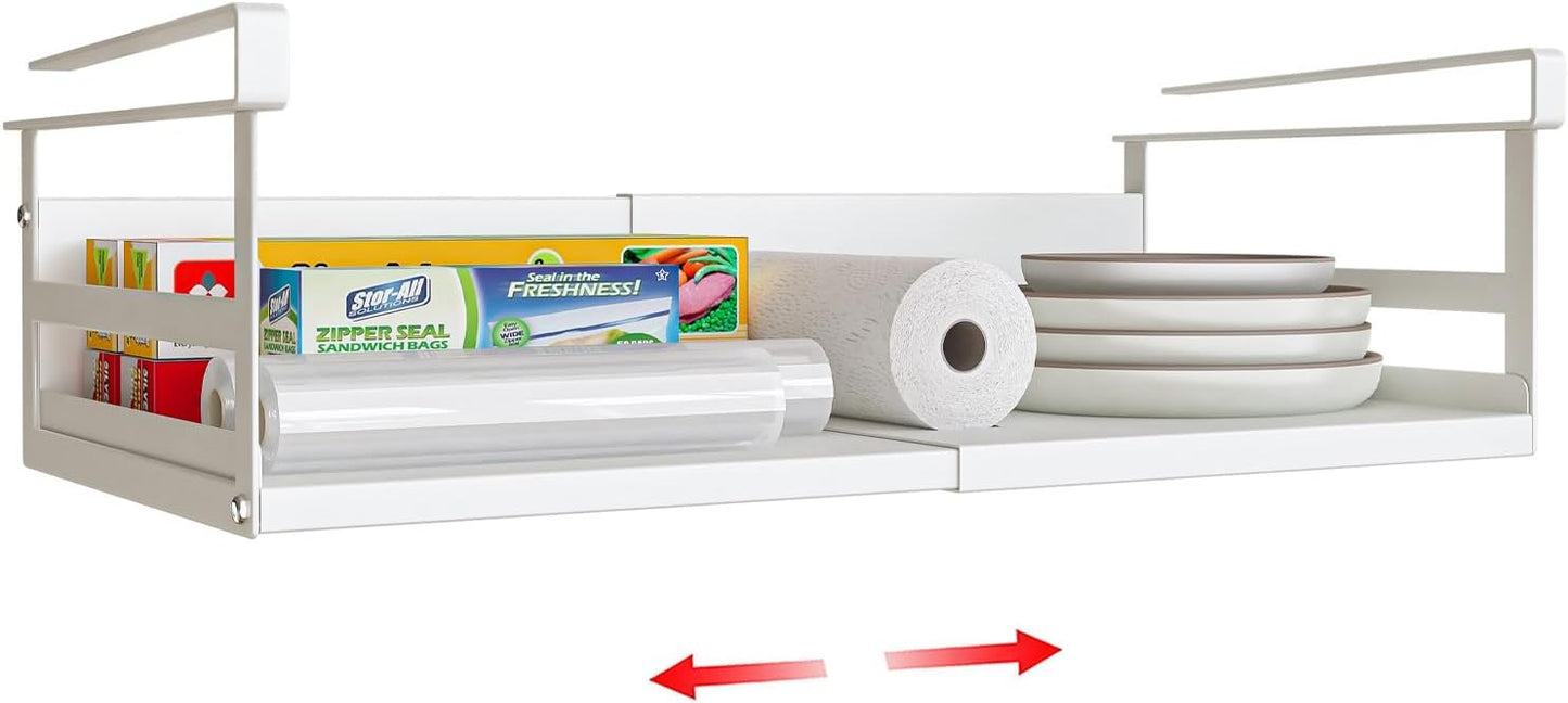 Expandable Under Cabinet Shelf Organizer with 0.94-Inch Thick Clips