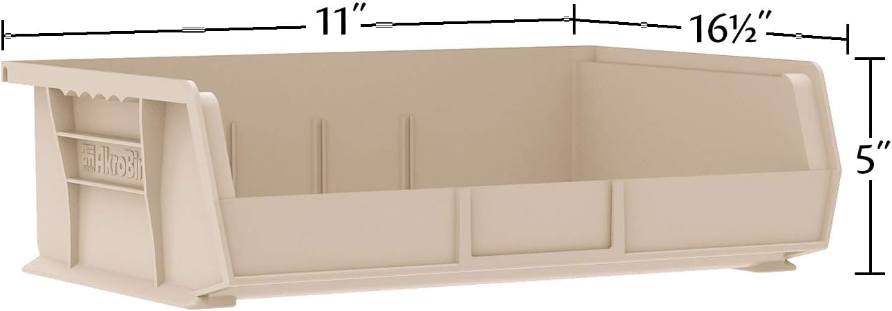 30255 AkroBins Plastic Storage Bins, Space-Saving Stackable Bins for Garage, Pantry
