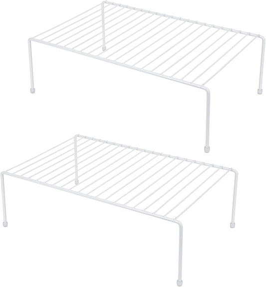 Set of 2 Large (16.1 x 10.2 Inch) Cabinet Storage Shelf Rack