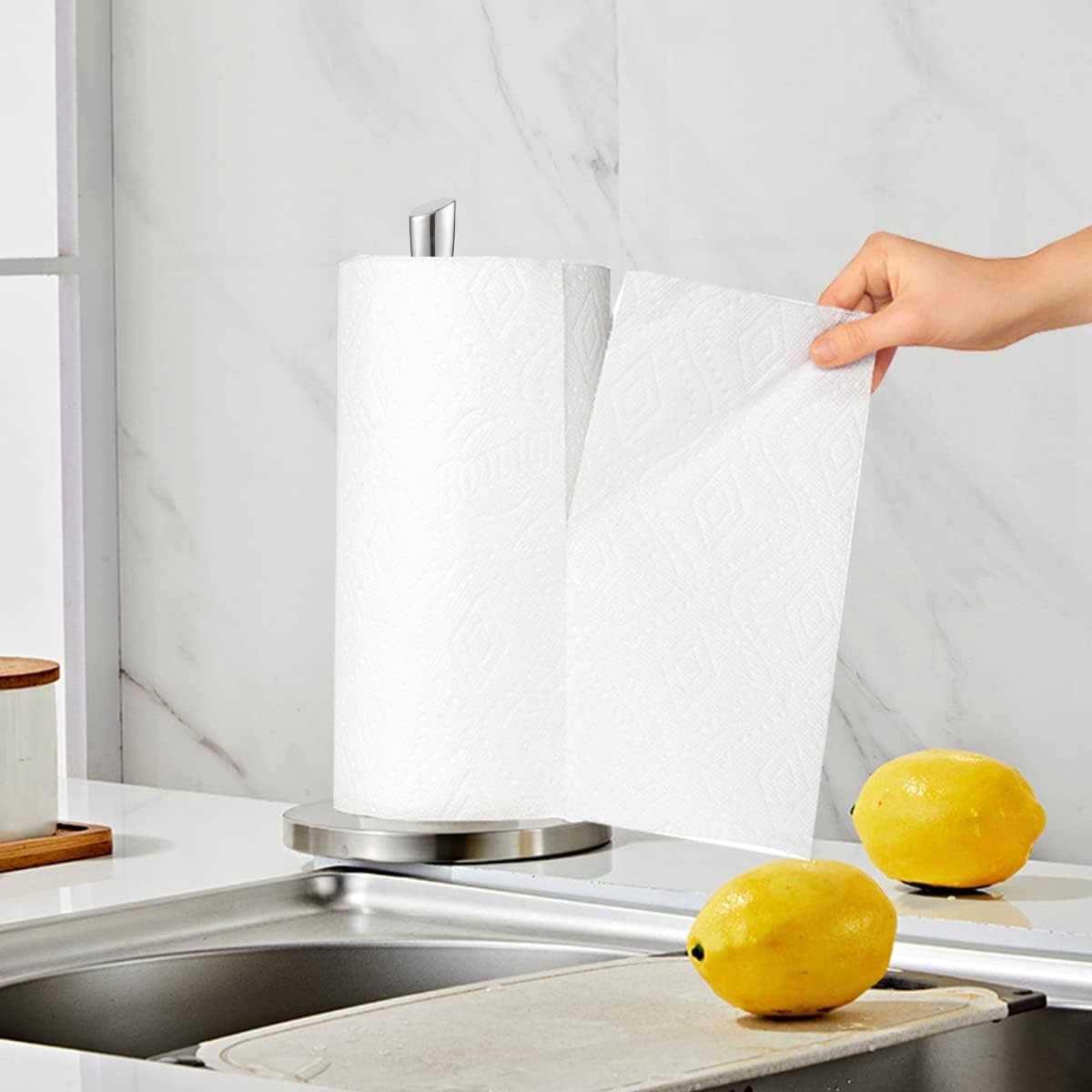 Paper Towel Holder countertop, Free-Standing Kitchen roll Holder for Kitchen Bathroom