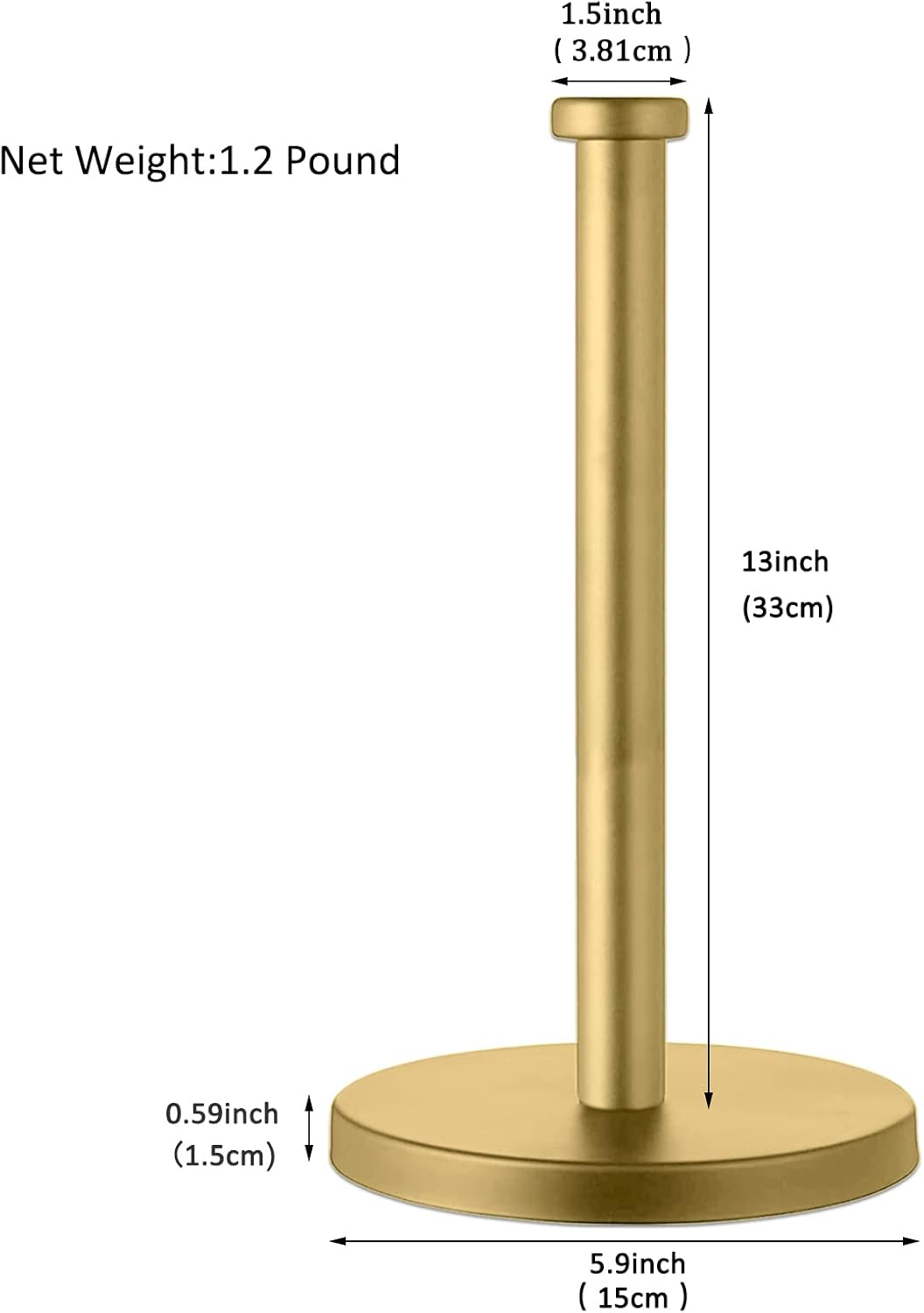Stainless Steel Gold Paper Towel Holder Countertop for Kitchen Bathroom