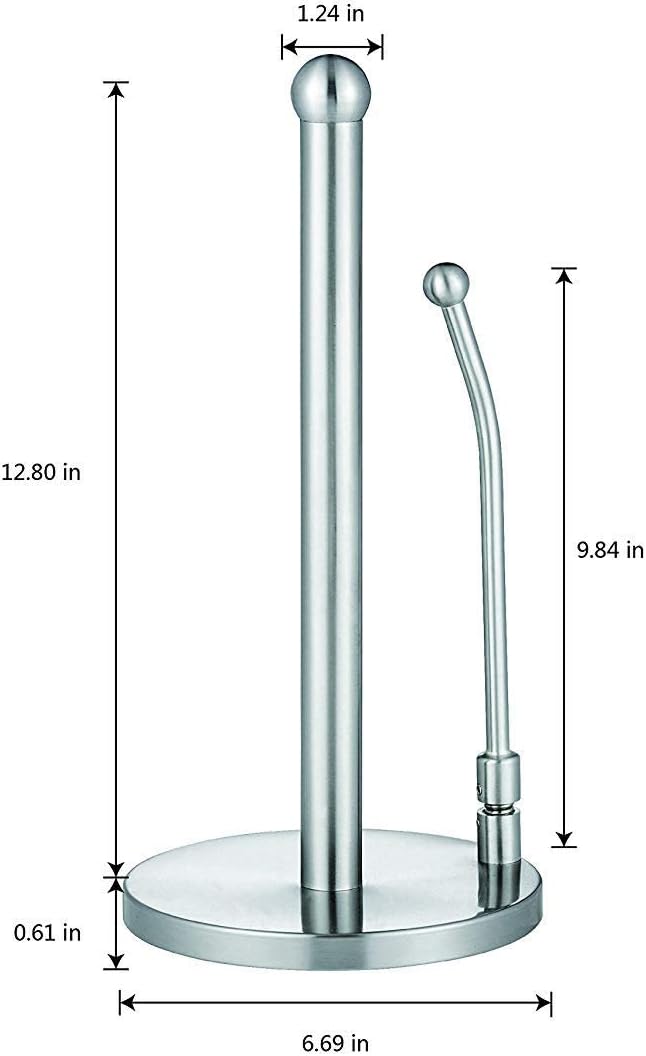 Countertop Paper Towel Holder - Stainless Steel Kitchen Napkin Roll Dispenser Stand for Home