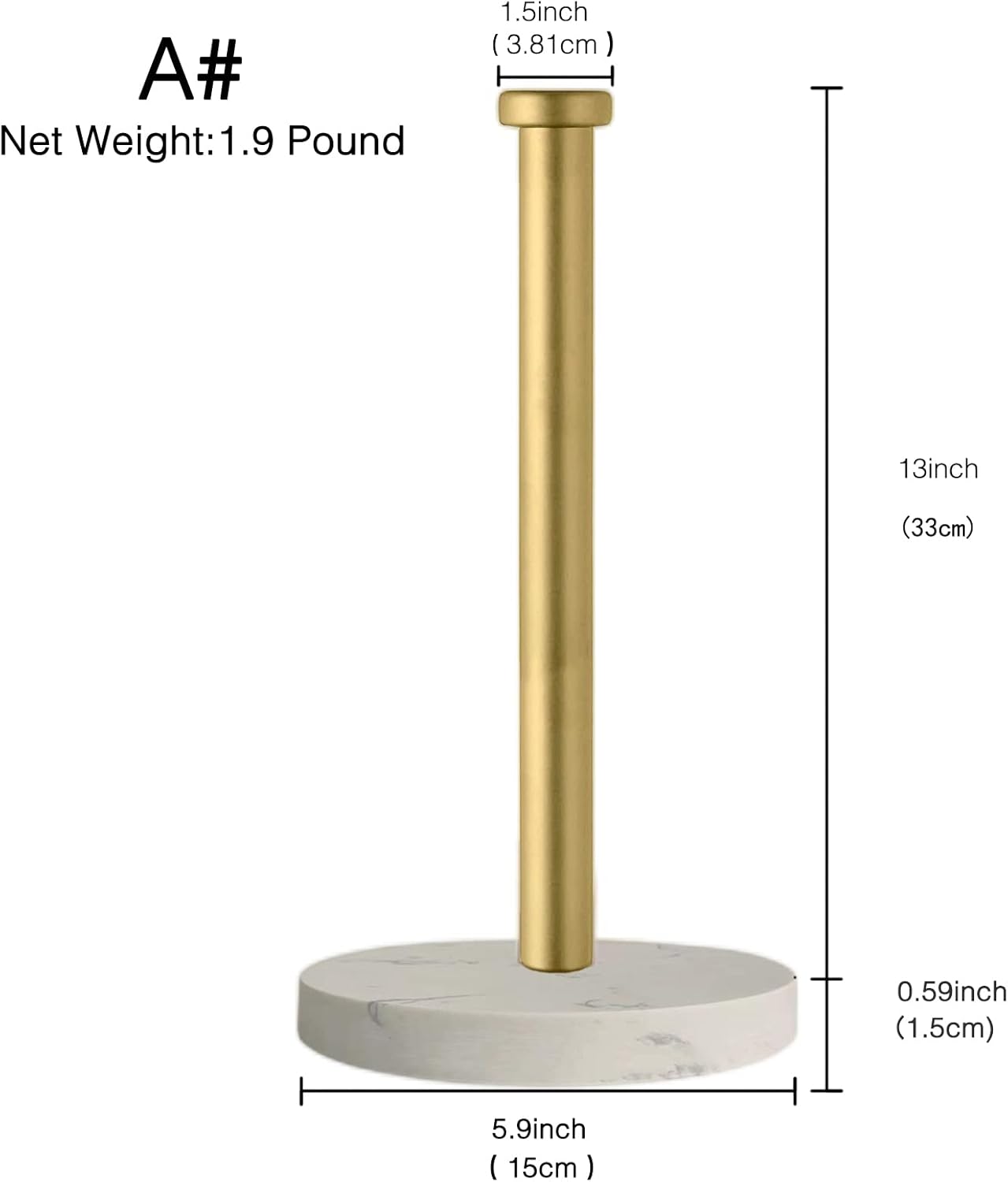 Paper Towel Holder Countertop, Standing Paper Towel Roll Holder for Kitchen Bathroom
