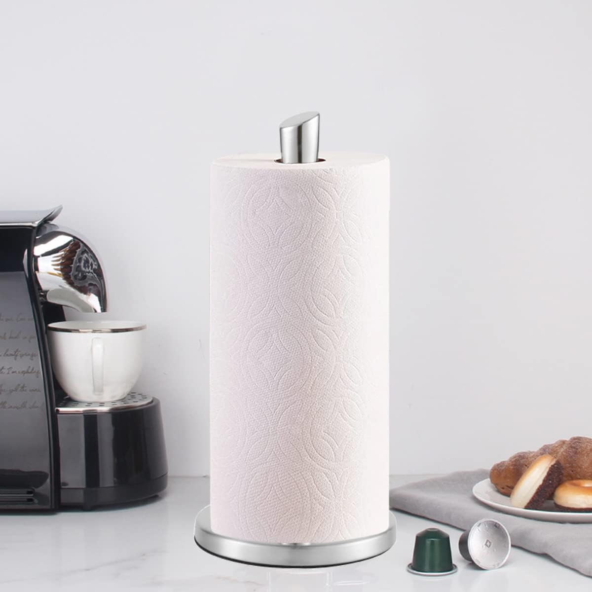Paper Towel Holder countertop, Free-Standing Kitchen roll Holder for Kitchen Bathroom