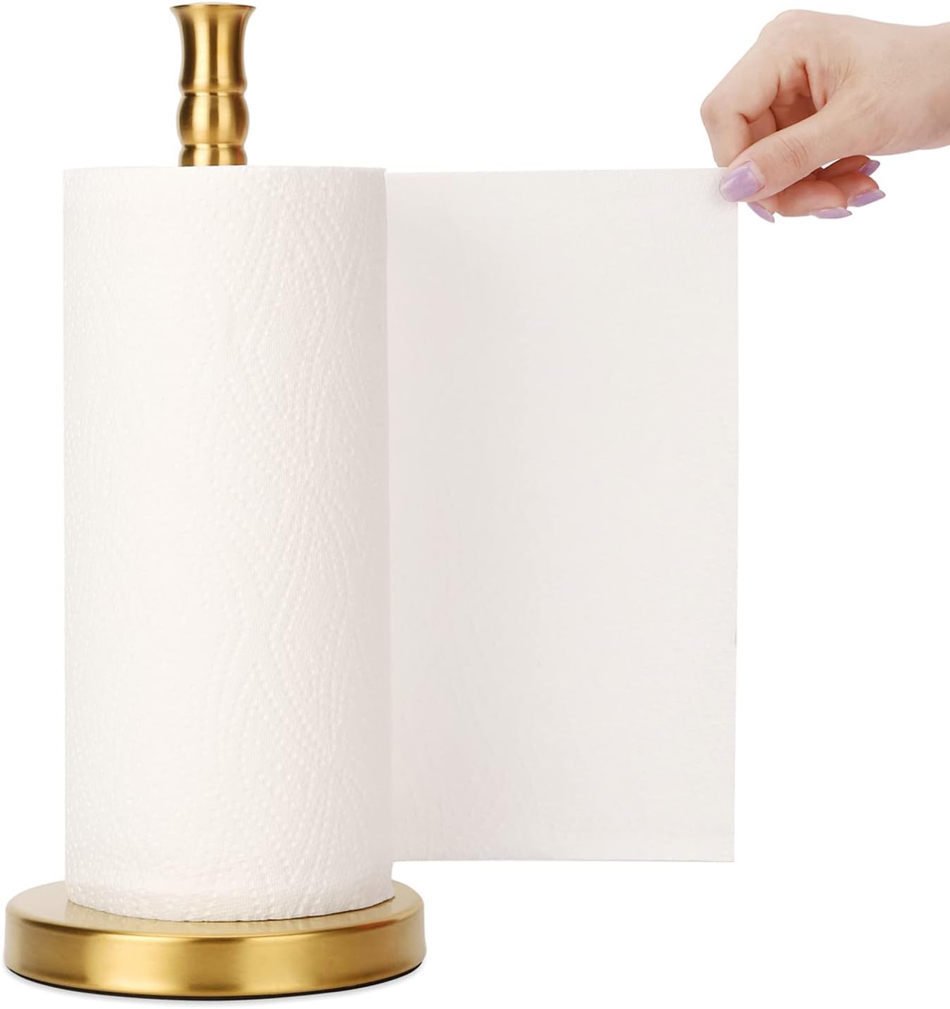Paper Towel Holder Countertop, Weighted Base for One-Handed Tear