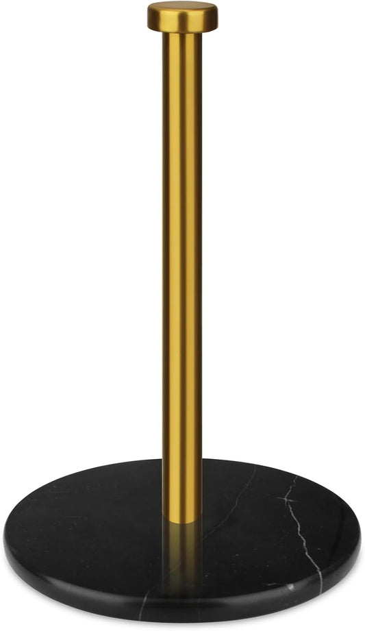 Paper Towel Holder Countertop with 7" Weighted Black Marble Base