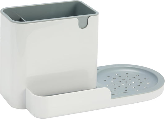 Kitchen Sink Caddy Organizer for Sponge and Brush Storage, Large, White