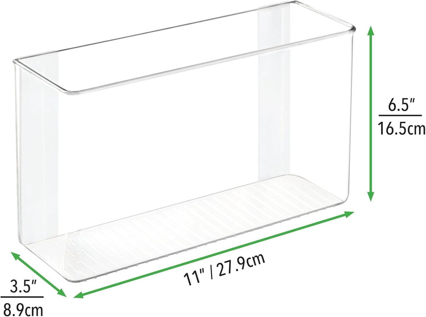 Plastic Adhesive Mount Storage Organizer Container for Kitchen or Pantry Wall Organization