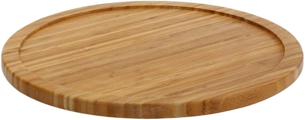Bamboo Wooden Non-Skid Lazy Susan Turntable Fully Rotating Pantry Cabinet