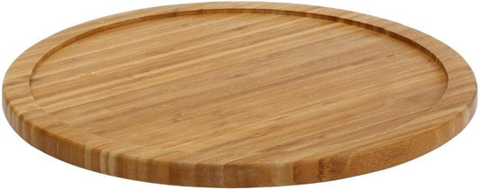 Bamboo Wooden Non-Skid Lazy Susan Turntable Fully Rotating Pantry Cabinet