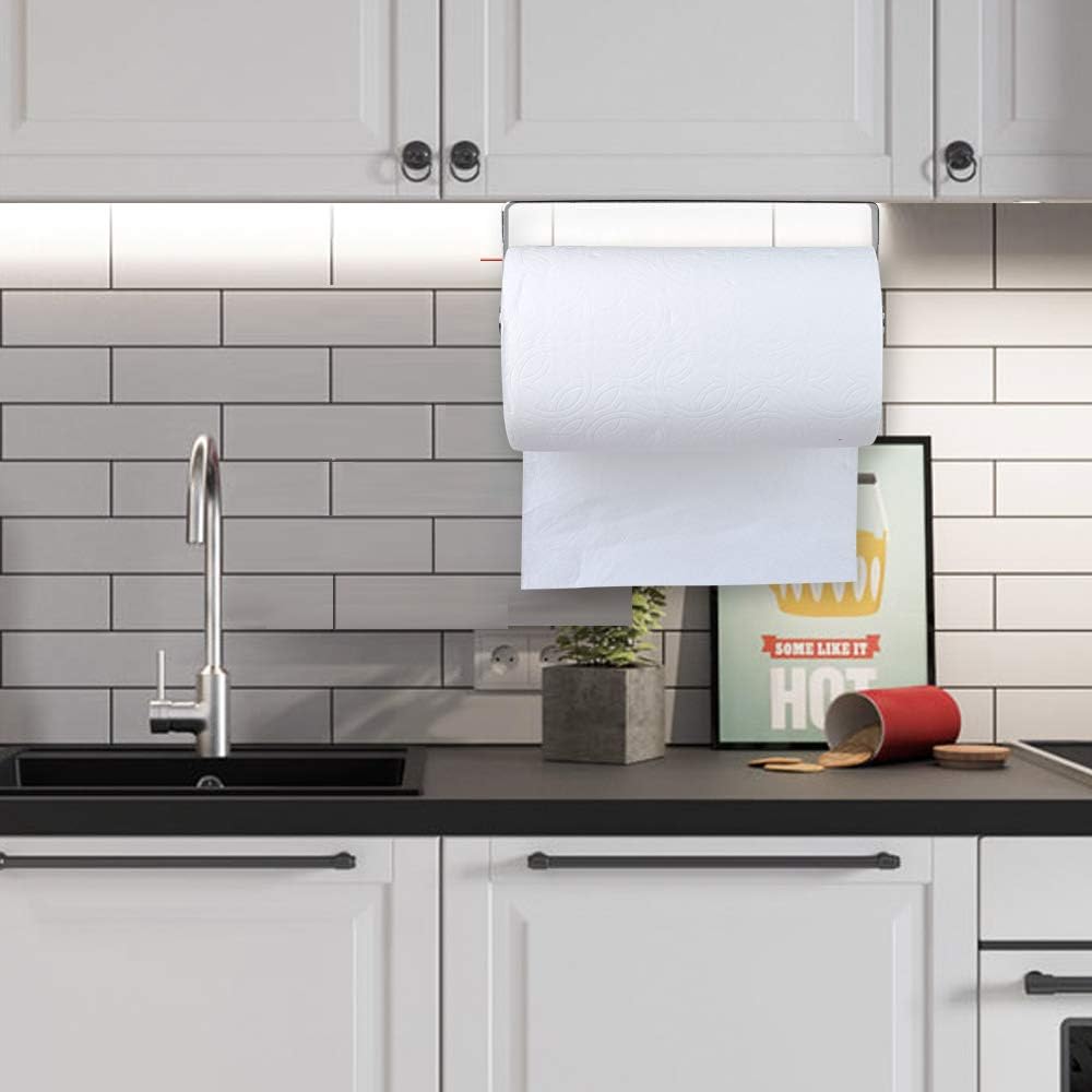 Under Cabinet Paper Towel Holder Wall Mount for Home Kitchen,Stainless Steel for Large Rolls-Chrome