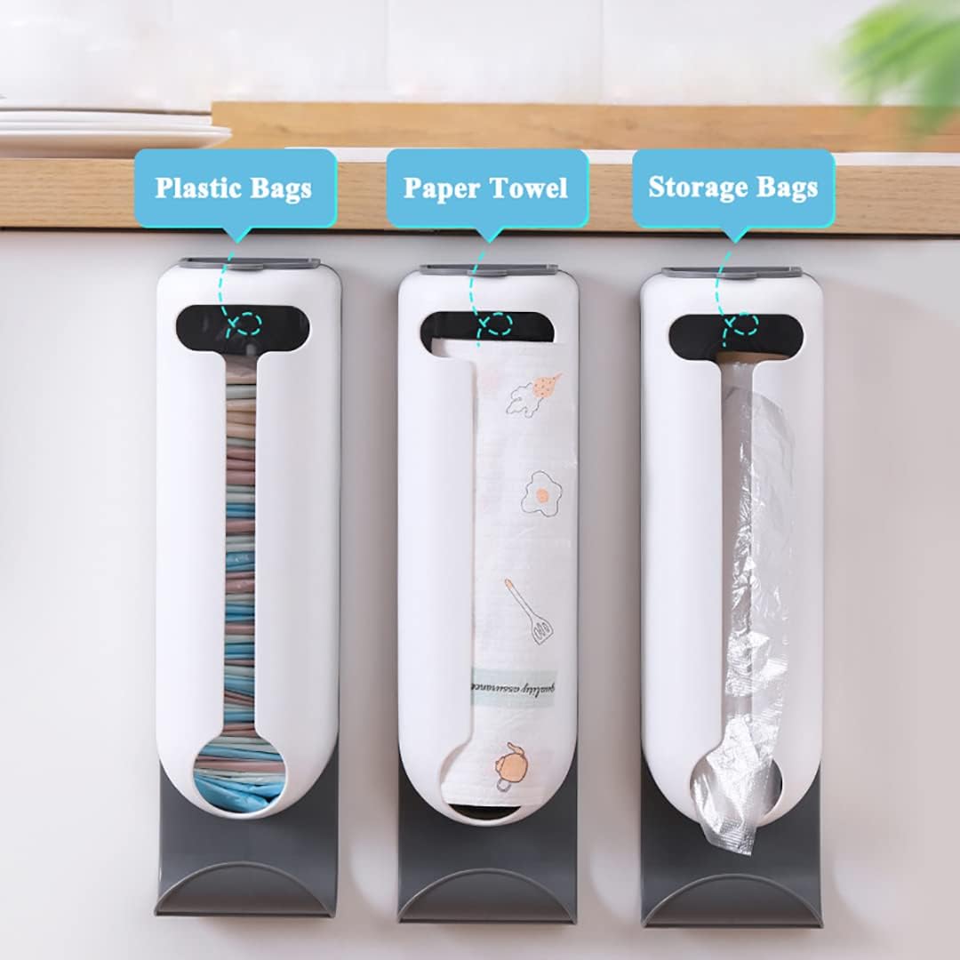 Kitchen Grocery Bags holder Wall Mount Plastic Bags Organizer Kitchen Plastic Grocery Bags Dispenser Old Bags Saver to The Wall or Cabinet