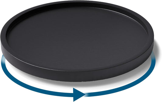 Lazy Susan Organizer for Kitchen,Bamboo Turntable for Cabinet,Pantry,Vanity,Small（Black）