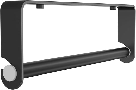 Under Cabinet Paper Towel Holder, Self Adhesive Wall Mount Paper Towel Holder for Kitchen or Bathroom Paper Towel Rack (Black)