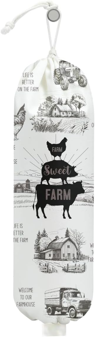 Rustic Sweet Farm Plastic Bag Holder for Kitchen Essentials