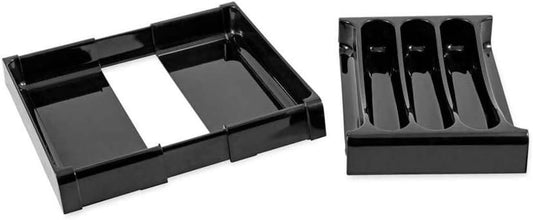 43504 RV Adjustable Cutlery Tray, Black - Easily Organize and Store Your Kitchen Flatware